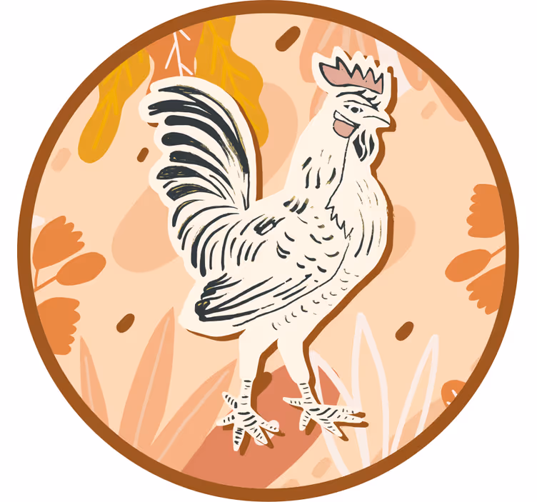 Geek coasters with stylized rooster illustration - TenStickers