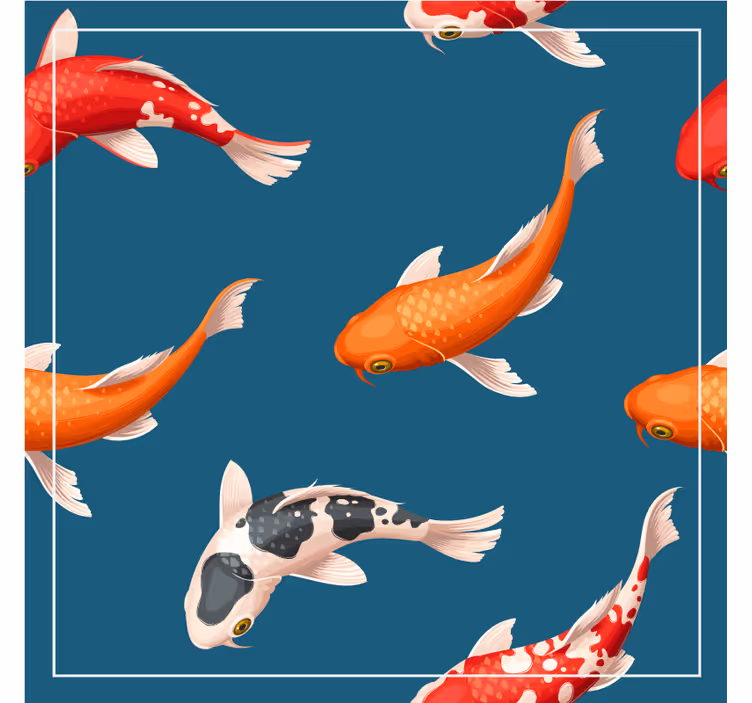 Modern coaster colorful koi fish design - TenStickers