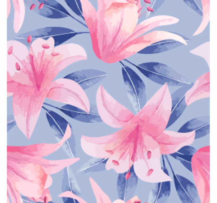 Floral pattern with pink lilies coasters - TenStickers