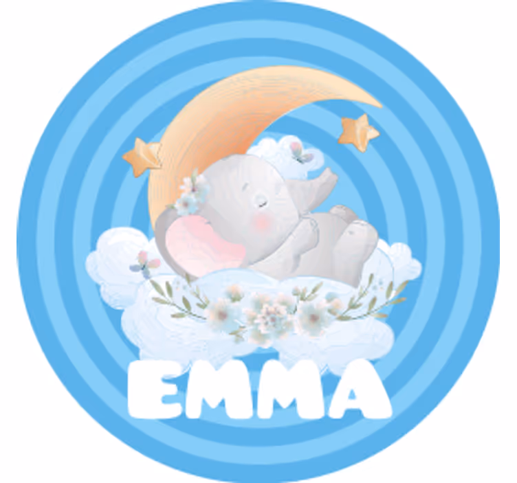Personalisable coasters elephant moon stars - TenStickers
