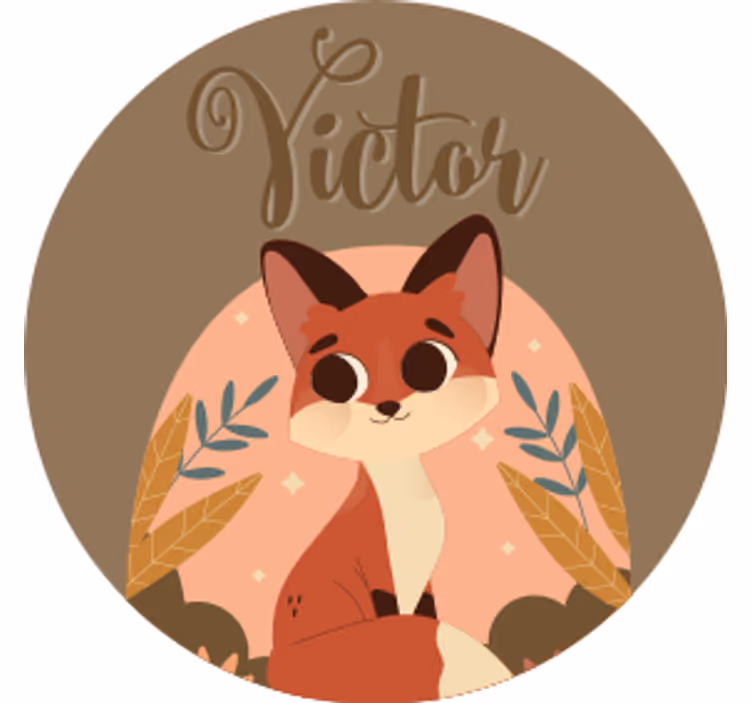 Personalised coasters cute fox design - TenStickers