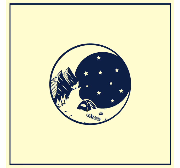 Modern coaster mountain night landscape - TenStickers