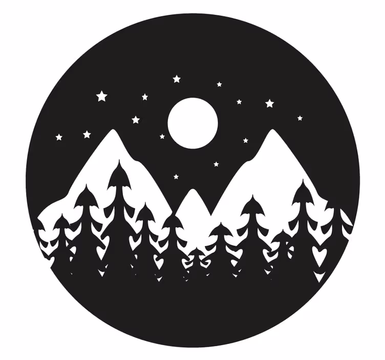 Mountain night landscape coasters - TenStickers