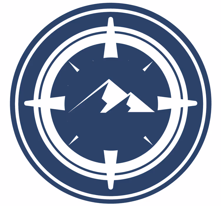 Modern coaster with compass and mountain design - TenStickers