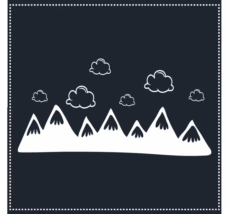 Coasters mountain silhouette with clouds - TenStickers