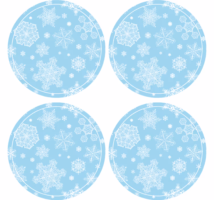 Christmas coasters snowflake pattern circle - TenStickers