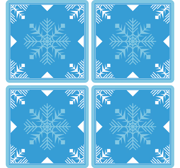 Snowflakes blue tones christmas coaster - TenStickers