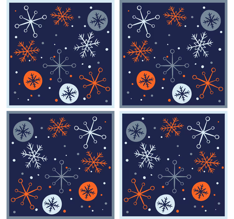 Christmas coasters with snowflake patterned design - TenStickers