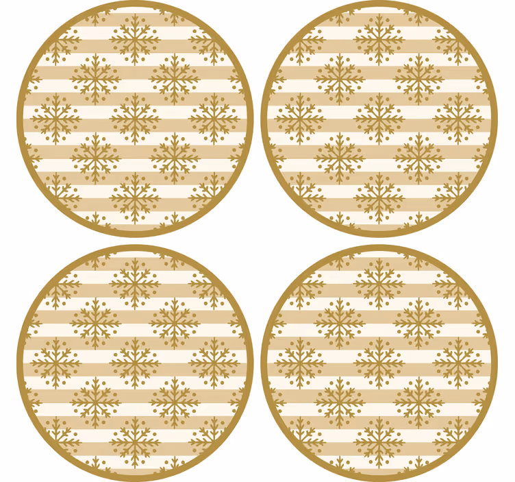 Christmas coasters with snowflake stripe design - TenStickers