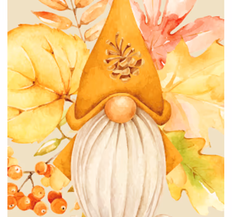 Halloween coaster with autumn gnome design - TenStickers