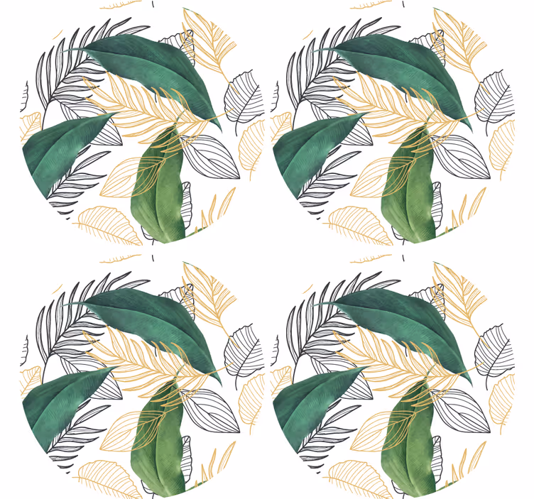 Modern coaster with lush greenery design - TenStickers