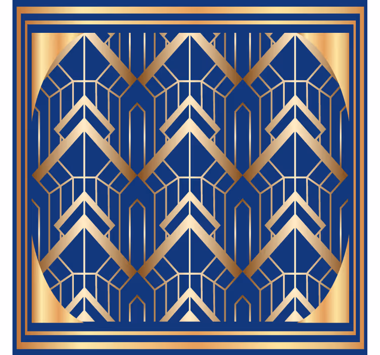 Modern coaster geometric blue and gold design - TenStickers