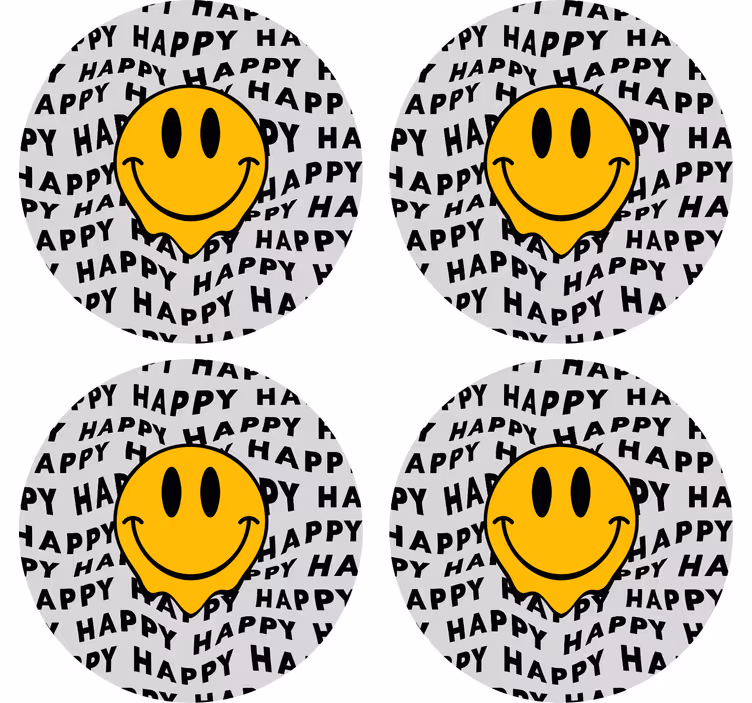 Text coasters smiley face of joy - TenStickers