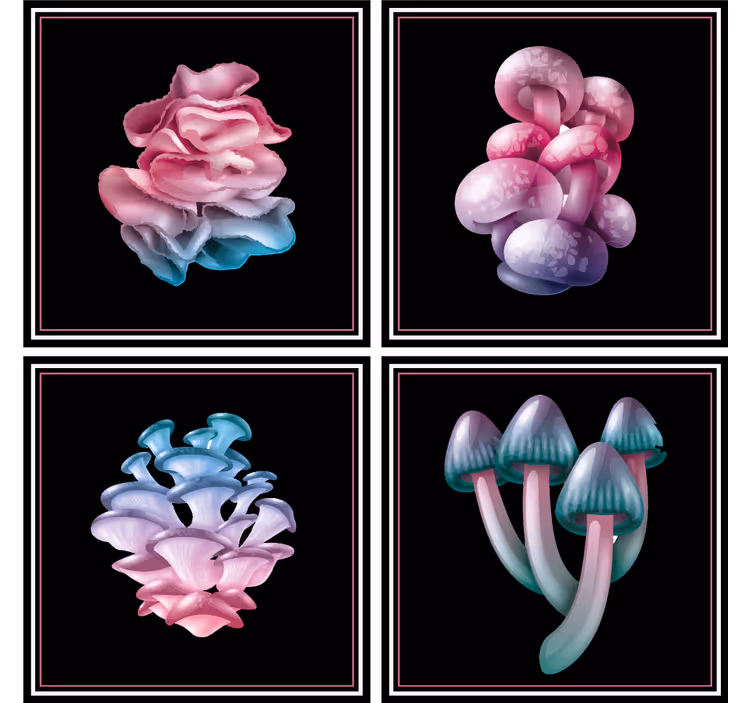 Modern coaster with gentle floral designs - TenStickers