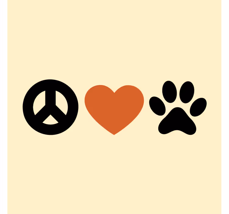 Text coasters peace love pets - TenStickers