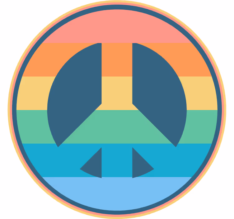 Vintage coasters retro peace sign - TenStickers