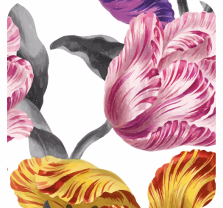 Modern coaster with vibrant floral designs - TenStickers