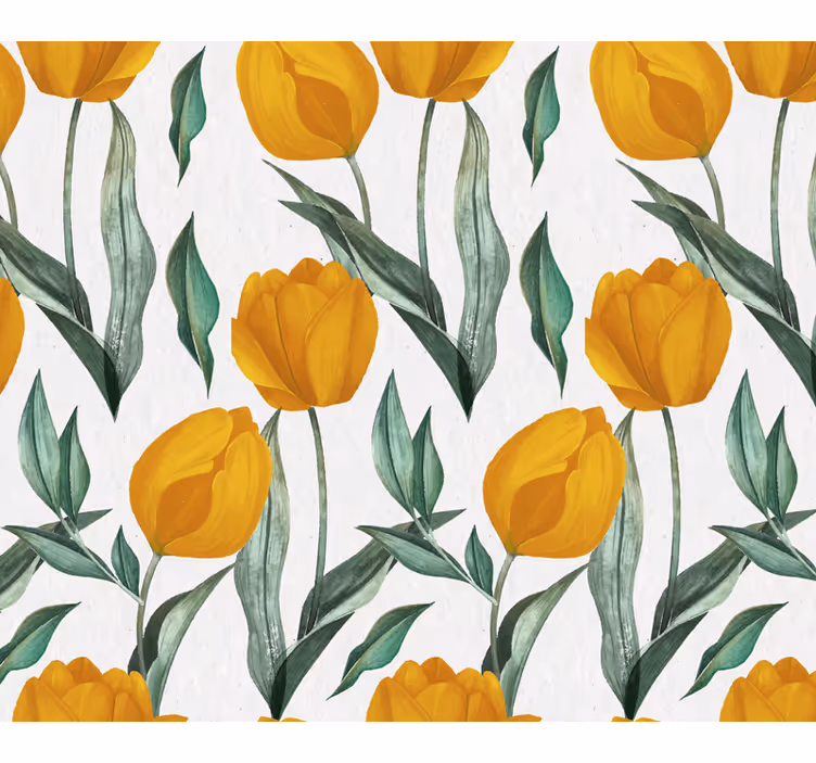 Yellow tulip patterned coasters - TenStickers