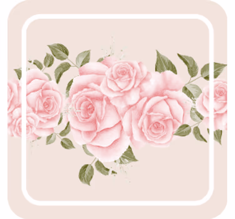 Modern coaster pink floral design - TenStickers