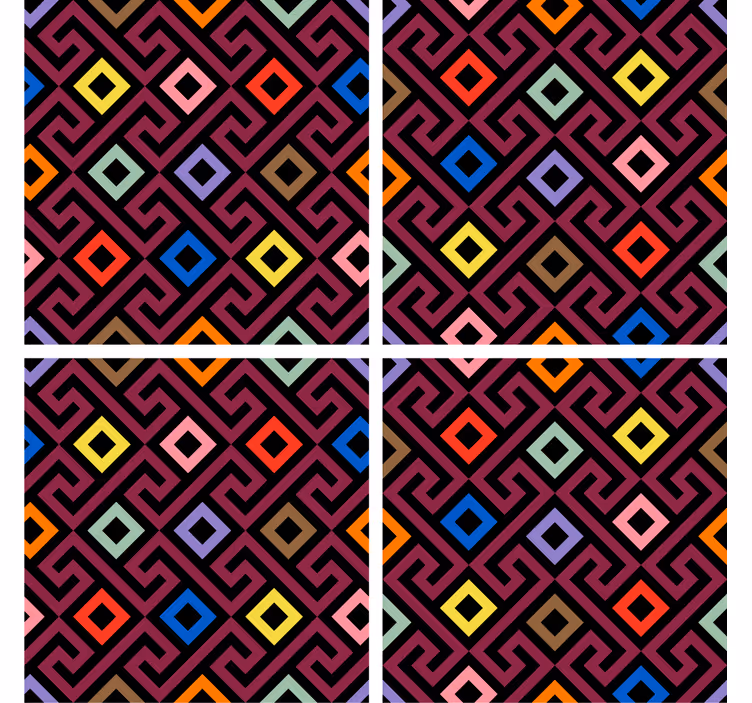 Colorful geometric pattern coasters - TenStickers