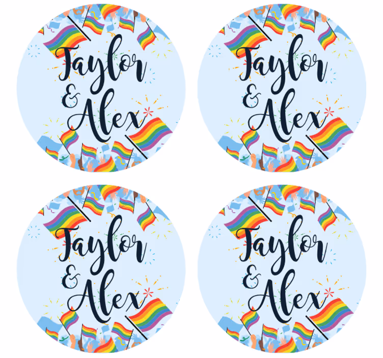 Personalizable Pride Rainbow Flag coasters - TenStickers