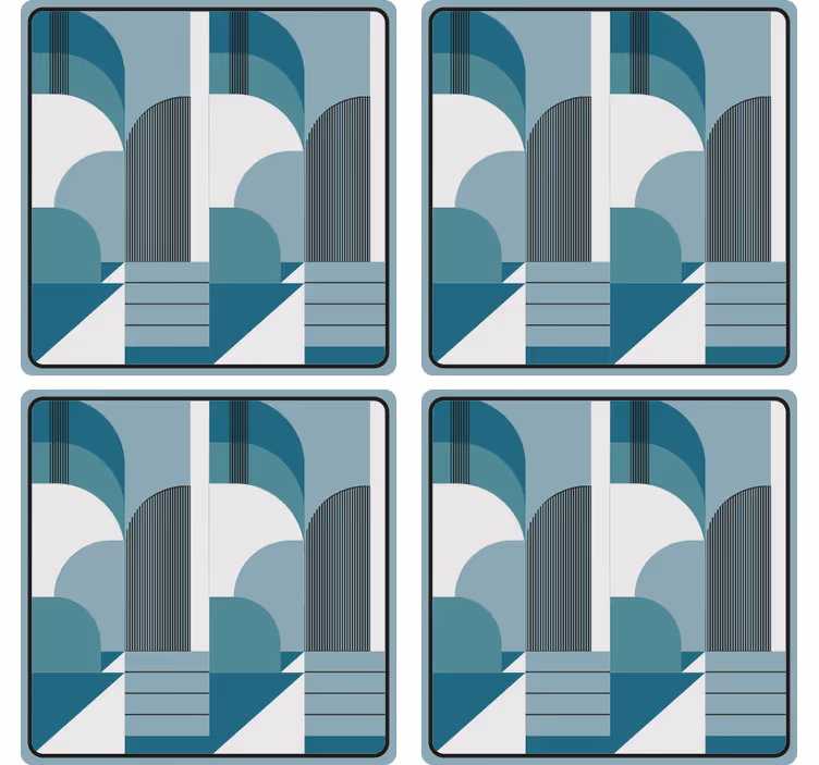 Modern coaster with geometric arch designs - TenStickers
