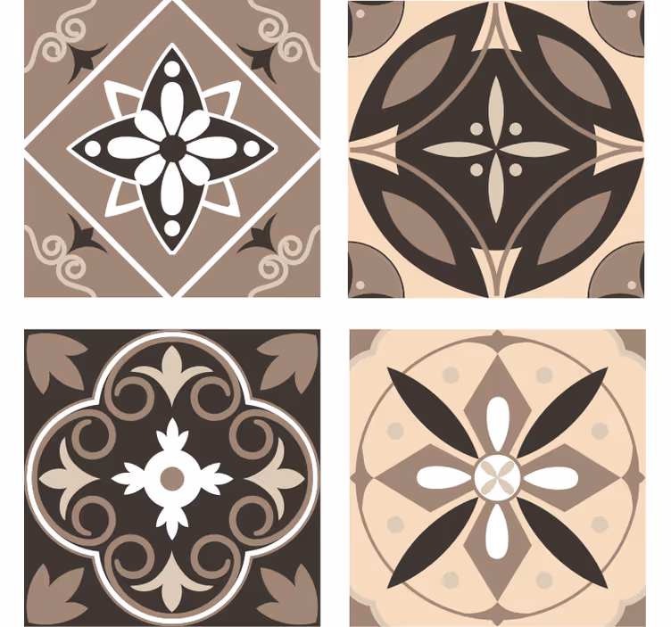 Coasters geometric floral design set - TenStickers