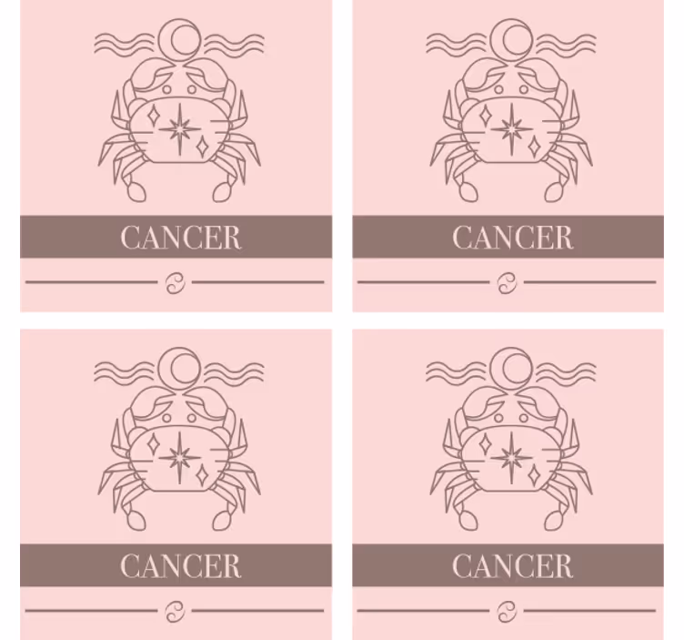 Personalisable coasters cancer zodiac symbol - TenStickers