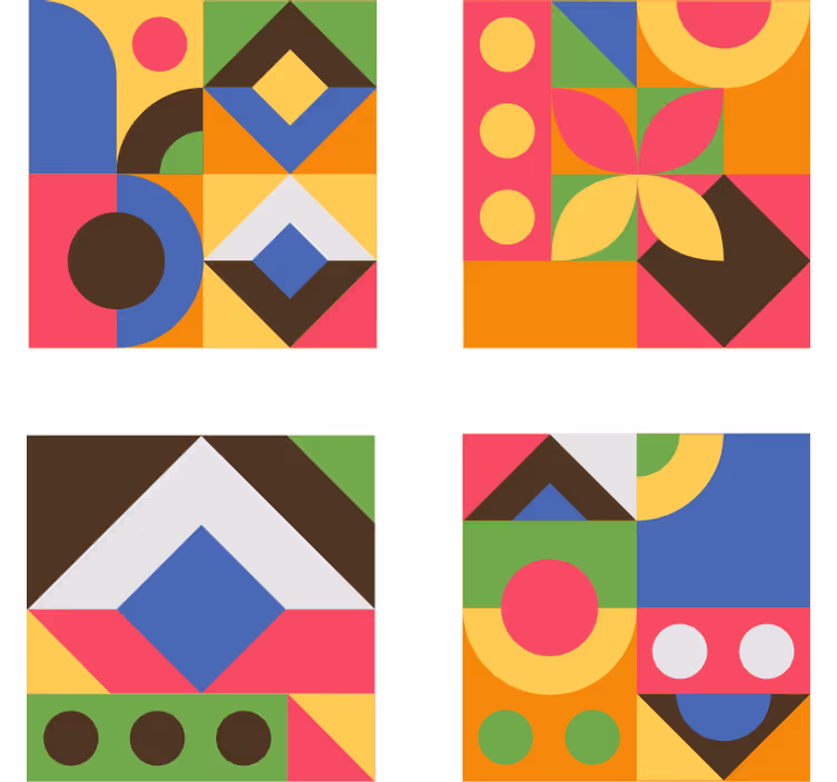 Coasters in colorful geometric shapes - TenStickers