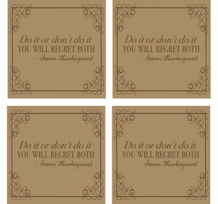 Text coasters sophisticated quote elegance - TenStickers