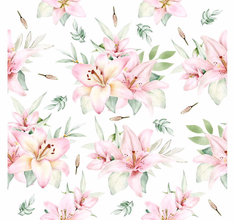 Lilies floral pattern coasters - TenStickers