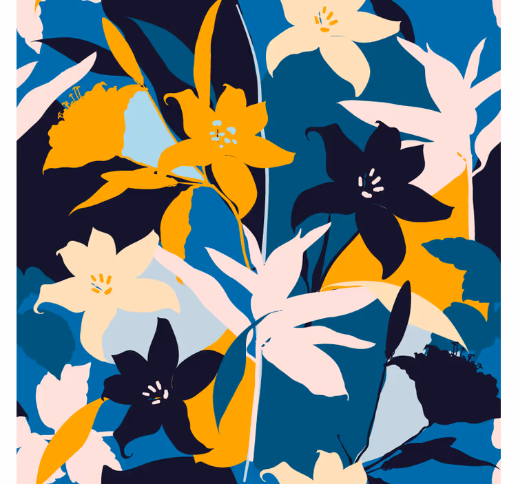 Modern coaster with bright floral design - TenStickers