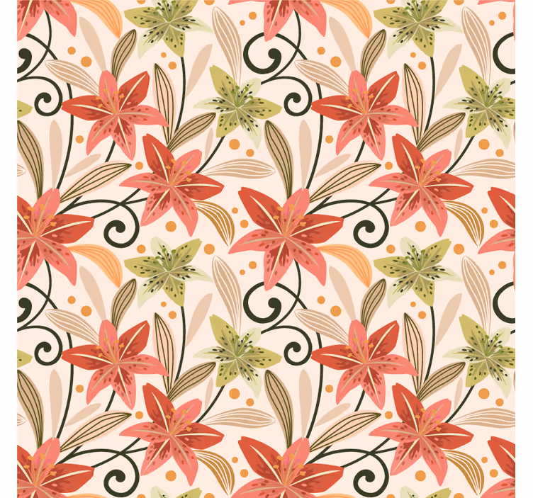 Coasters with floral pattern accents - TenStickers