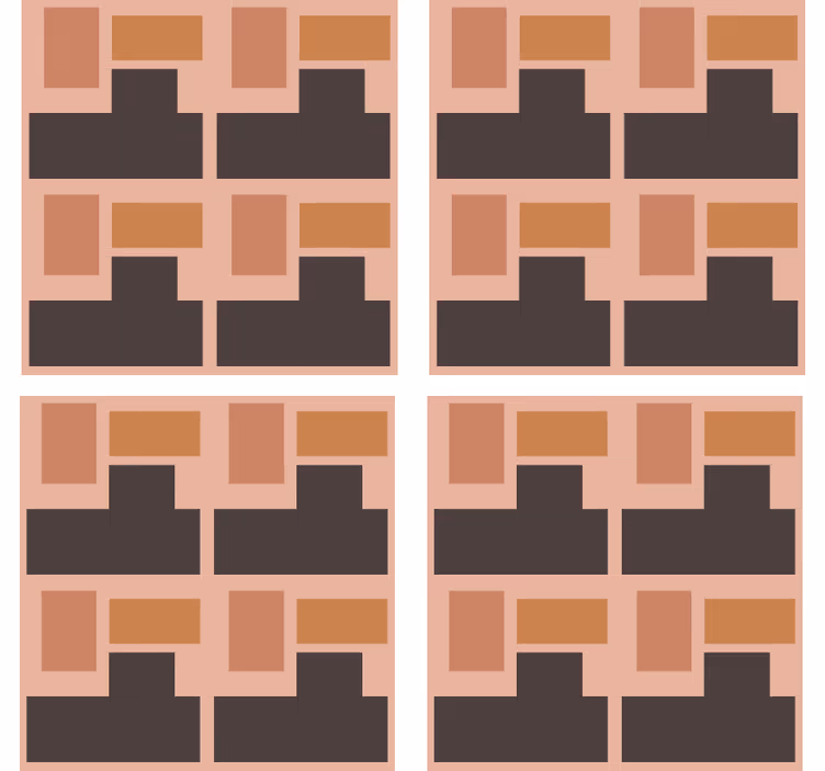 Geometric block arrangement coasters - TenStickers