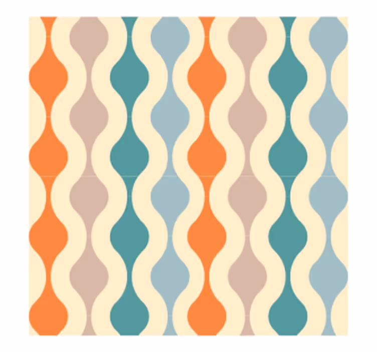 Wavy multicolour pattern vintage coasters - TenStickers