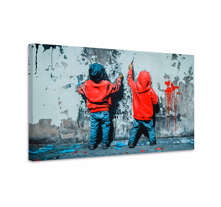 Painting boys decorative canvas art - TenStickers