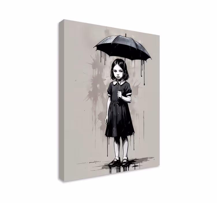 umbrella girl decorative canvas art - TenStickers
