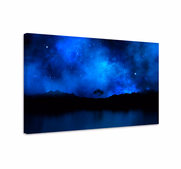Blue canvas print stellar nebula artwork - TenStickers