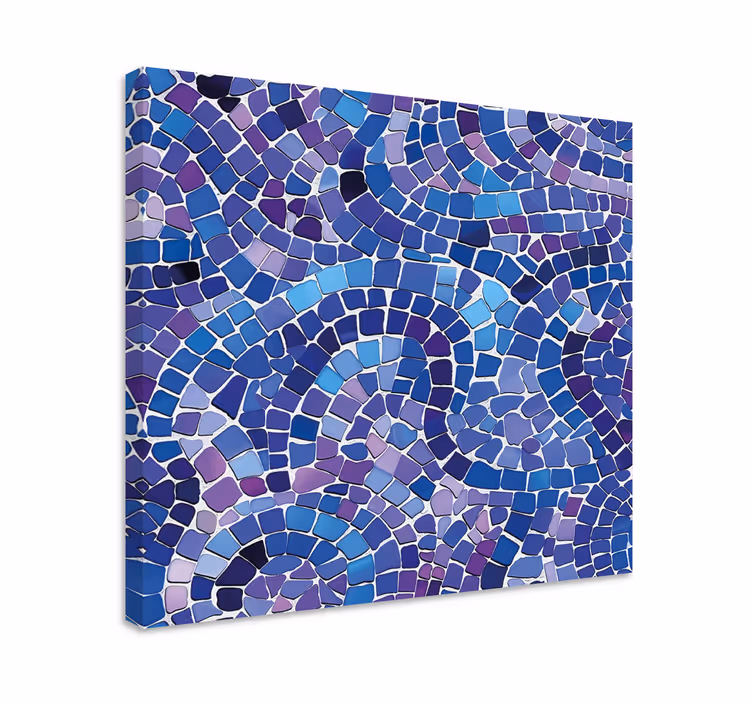 Blue canvas print with mosaic effect - TenStickers