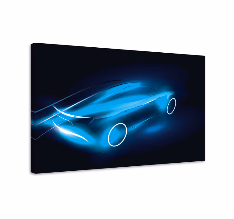 Blue canvas print of bolide skeleton design - TenStickers