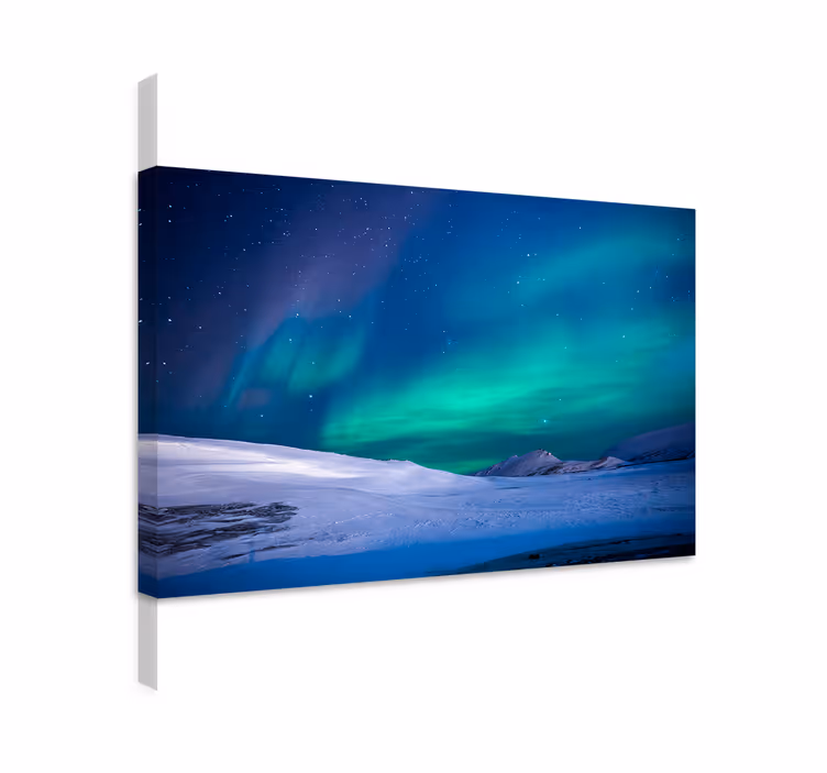 Blue canvas print of northern lights - TenStickers