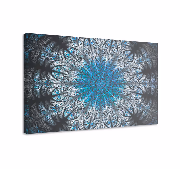 Blue canvas print misty mandala art - TenStickers