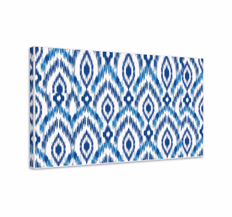 Blue canvas print blue ikat design - TenStickers