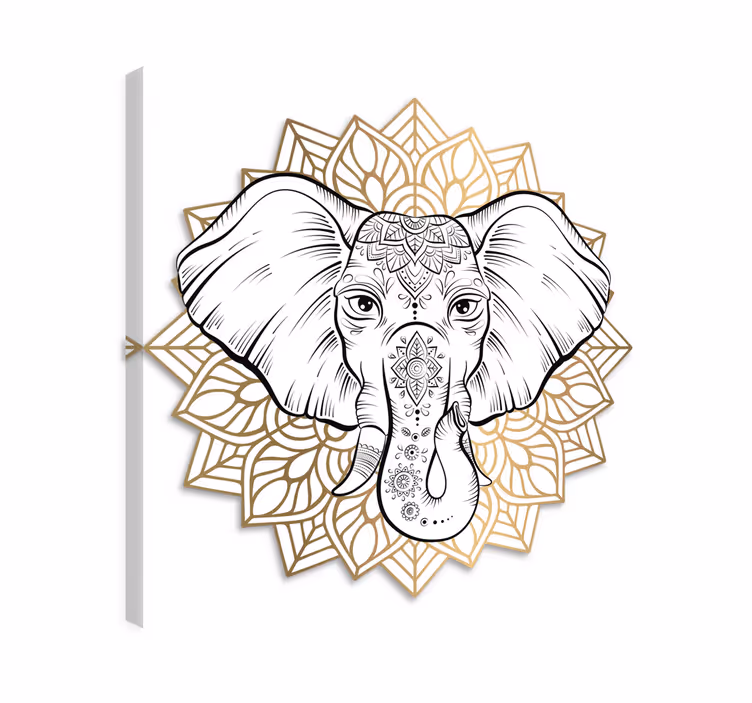 Elephant wallart elephant mandala animal art - TenStickers
