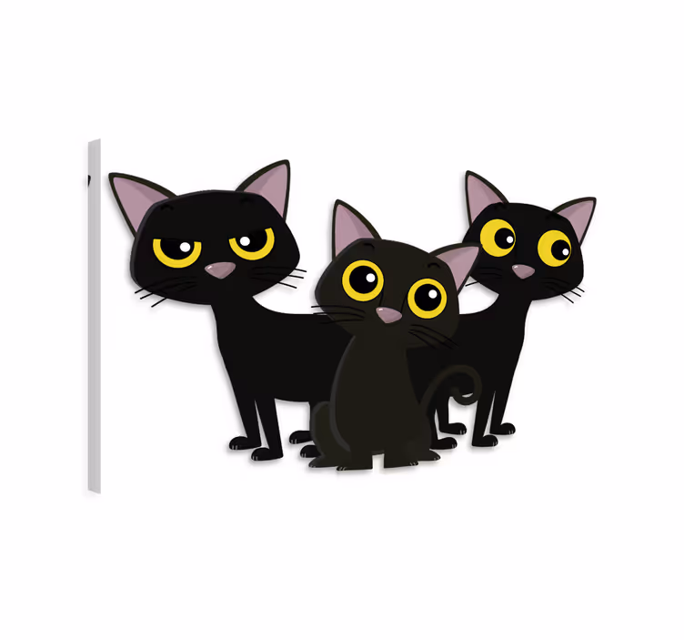 Cat wall art of black kittens - TenStickers