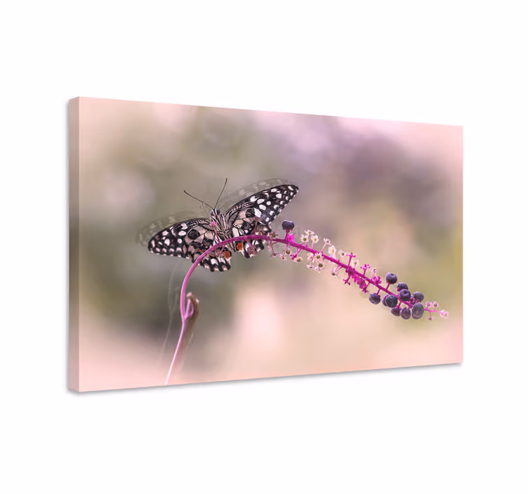 Butterfly canvas with purple butterfly design - TenStickers