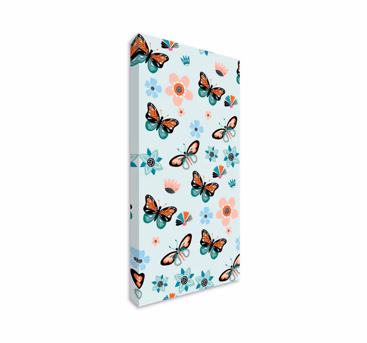 Butterfly canvas butterflies and flowers art print - TenStickers