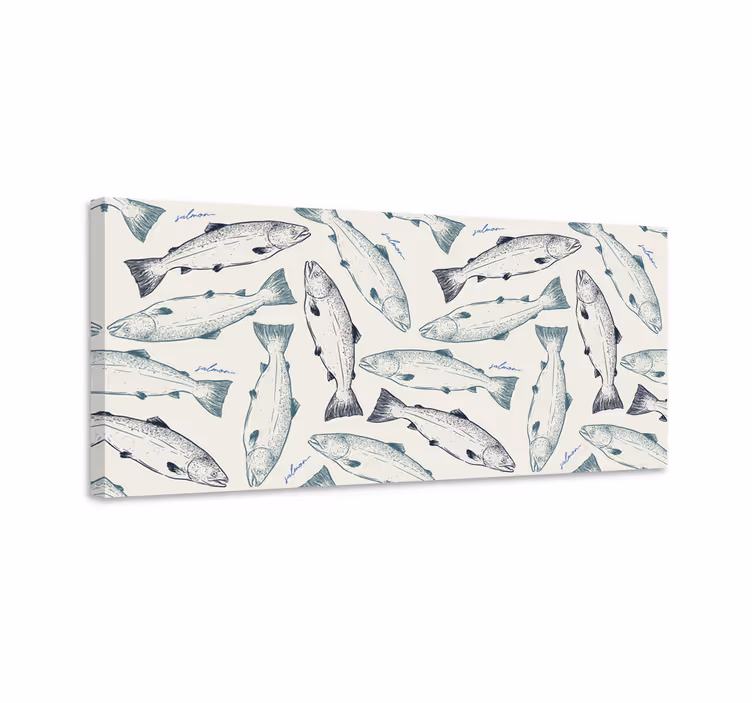 Fish canvas salmon fish art print - TenStickers