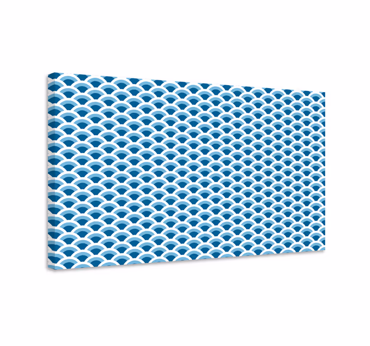 Fish canvas in blue tones of fish scales - TenStickers