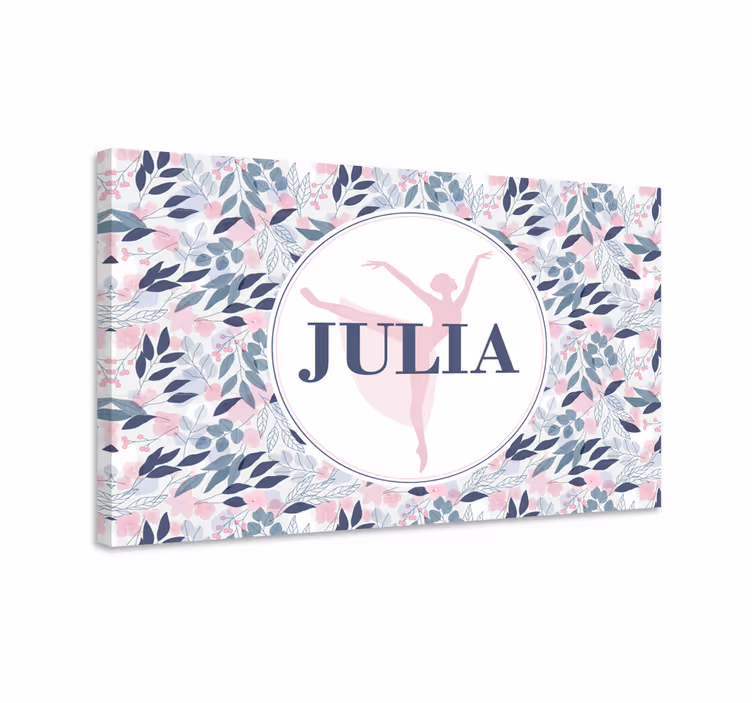 Floral personalised dancer personalised canvas - TenStickers